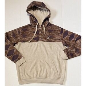 HOOEY - Men's Jimmy Cream Aztec Print Pullover Western Sweater Hoodie - Small